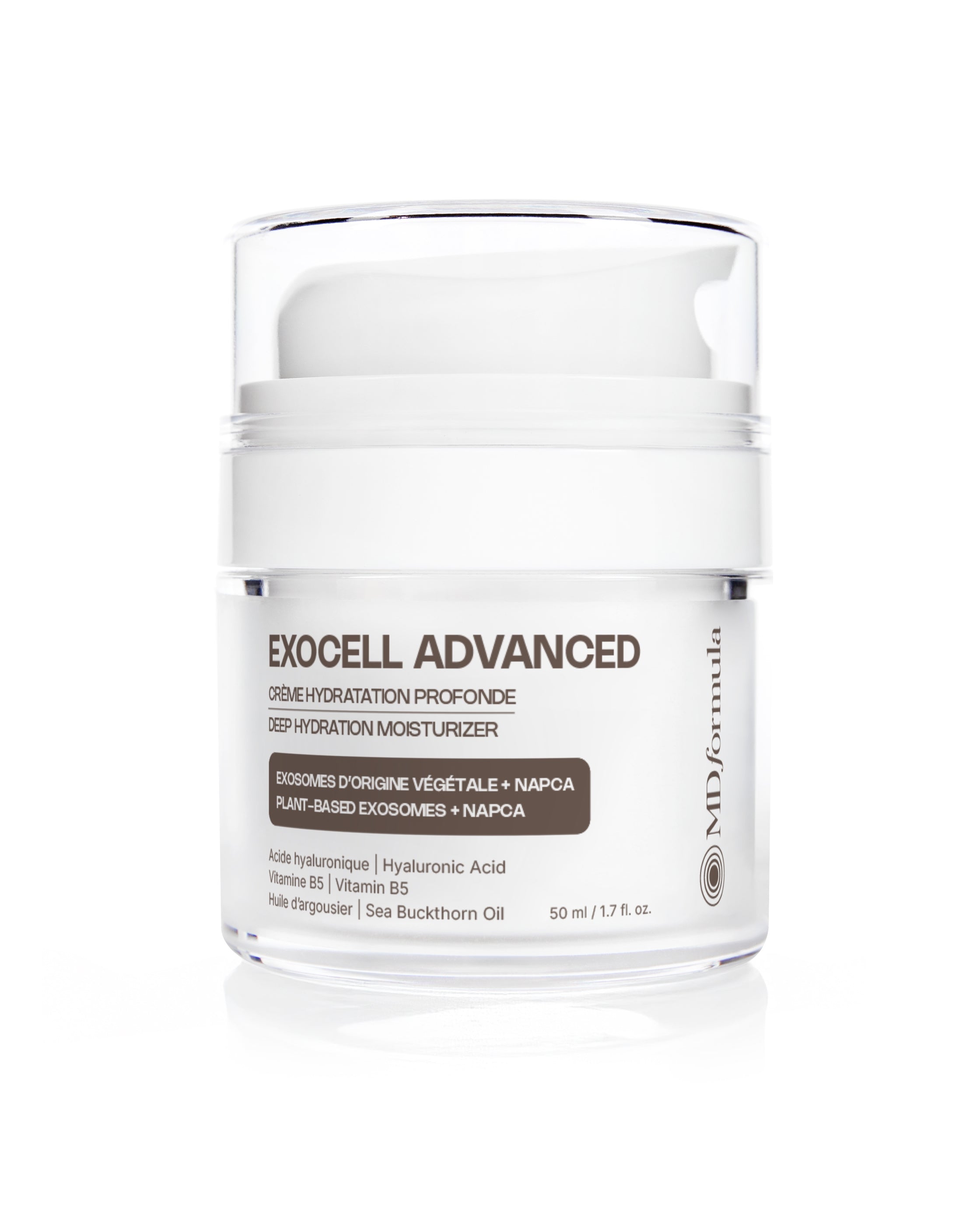 Exocell Advanced skincare product jar. Deep hydration cream.